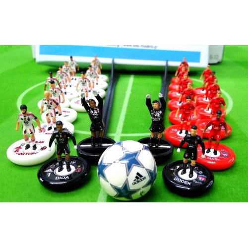 Subbuteo Andrew Table Soccer AC Milan - Liverpool FC Uefa Champions League Final 2004-05 3-3 set on WSB Professional bases